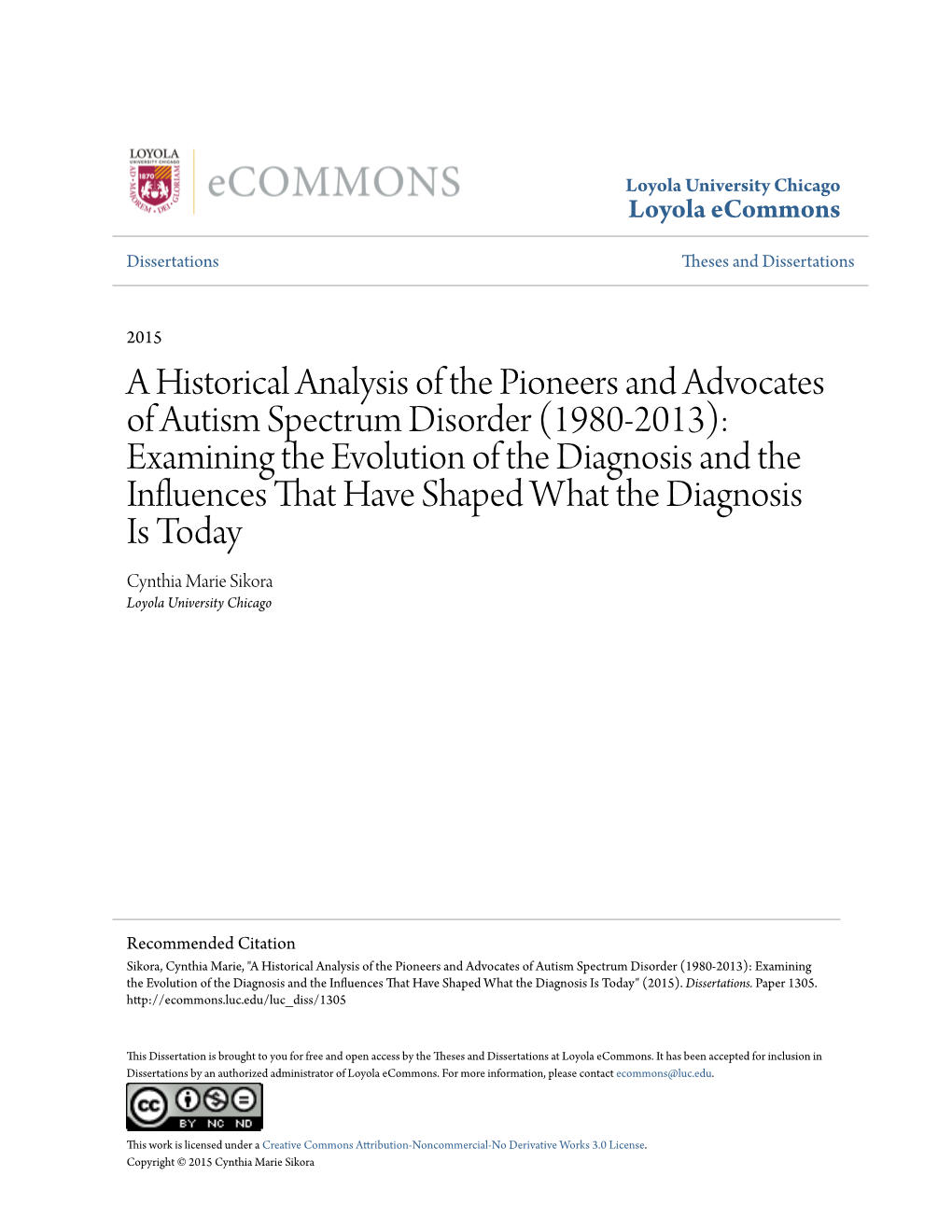 A Historical Analysis of the Pioneers and Advocates of Autism