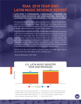 Riaa 2018 Year-End Latin Music Revenue Report Latin Music Is Experiencing a Renaissance