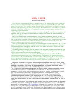 JOHN ARIAIL a Research Diary, Book 1