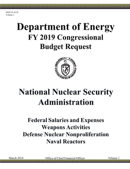 FY 2019 Congressional Budget Request
