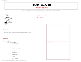 TOM CLARK: Jim Carroll TOM CLARK Beyond the Pale