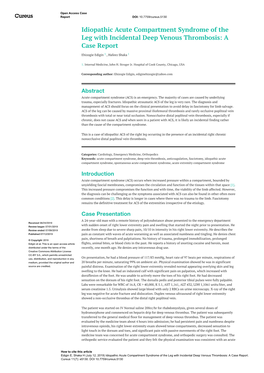 Idiopathic Acute Compartment Syndrome of the Leg with Incidental Deep Venous Thrombosis: a Case Report