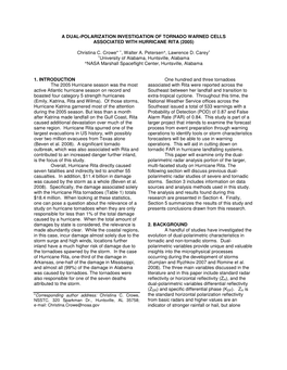 A Dual-Polarization Investigation of Tornado Warned Cells Associated with Hurricane Rita (2005)
