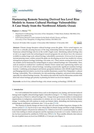 Harnessing Remote Sensing Derived Sea Level Rise Models to Assess Cultural Heritage Vulnerability: a Case Study from the Northwest Atlantic Ocean