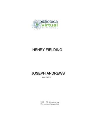 Henry Fielding Joseph Andrews