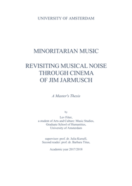 Minoritarian Music Revisiting Musical Noise Through
