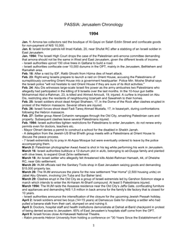 Jerusalem Chronology 1994