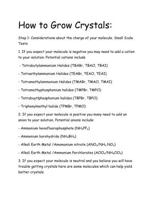How to Grow Crystals