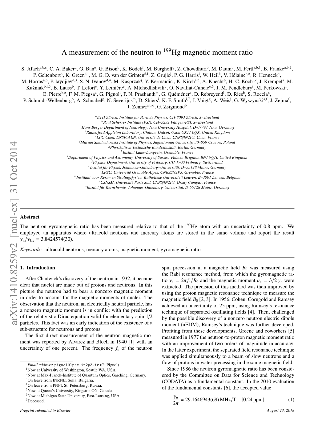 A Measurement of the Neutron to 199Hg Magnetic Moment Ratio