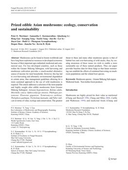 Prized Edible Asian Mushrooms: Ecology, Conservation and Sustainability