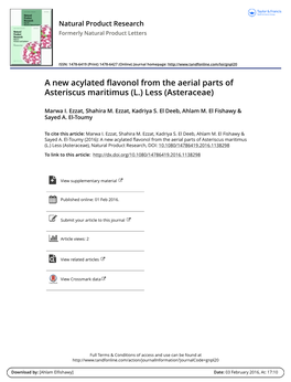 A New Acylated Flavonol from the Aerial Parts of Asteriscus Maritimus (L.) Less (Asteraceae)