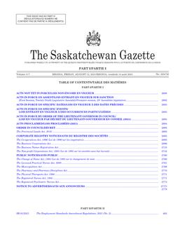 Gazette Part I, August 13, 2021