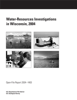 Water-Resources Investigations in Wisconsin, 2004