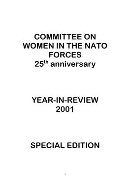 COMMITTEE on WOMEN in the NATO FORCES 25Th Anniversary