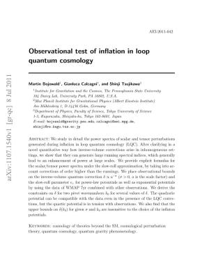 Observational Test of Inflation in Loop Quantum Cosmology
