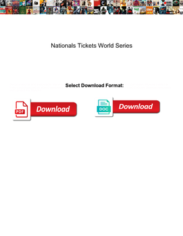Nationals Tickets World Series