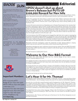 Badgegun Julyaugust 2015 Issue.Indd 1 8/3/15 7:56 AM the President’S Message Workers’ Comp Woes, Writing Your Will, and Mr