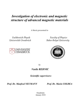 Investigation of Electronic and Magnetic Structure of Advanced Magnetic Materials