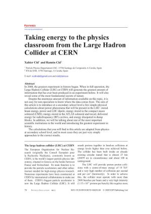 Taking Energy to the Physics Classroom from the Large Hadron Collider at CERN