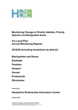 HBIC Annual Biodiversity Monitoring Report 2019-20