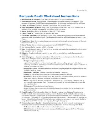 Pertussis Death Worksheet Instructions 1