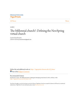 The Millennial Church?: Defining the Newspring Virtual Church