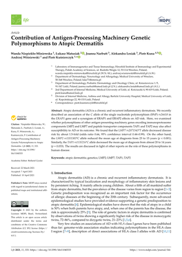 Contribution of Antigen-Processing Machinery Genetic Polymorphisms to Atopic Dermatitis