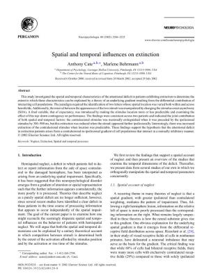 Spatial and Temporal Influences on Extinction