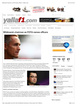 Whitmarsh Chairman As FOTA Names Officers | Yallaf1.Com 16.10.12 19:22