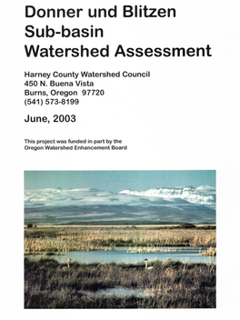 Donner Und Blitzen Watershed Assessment