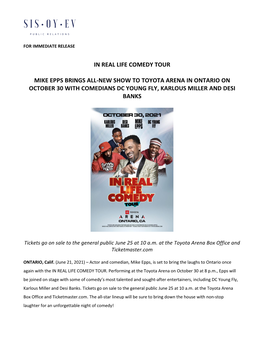 In Real Life Comedy Tour Mike Epps Brings All-New Show