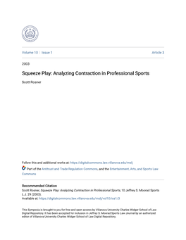 Analyzing Contraction in Professional Sports