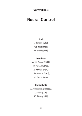 Neural Control