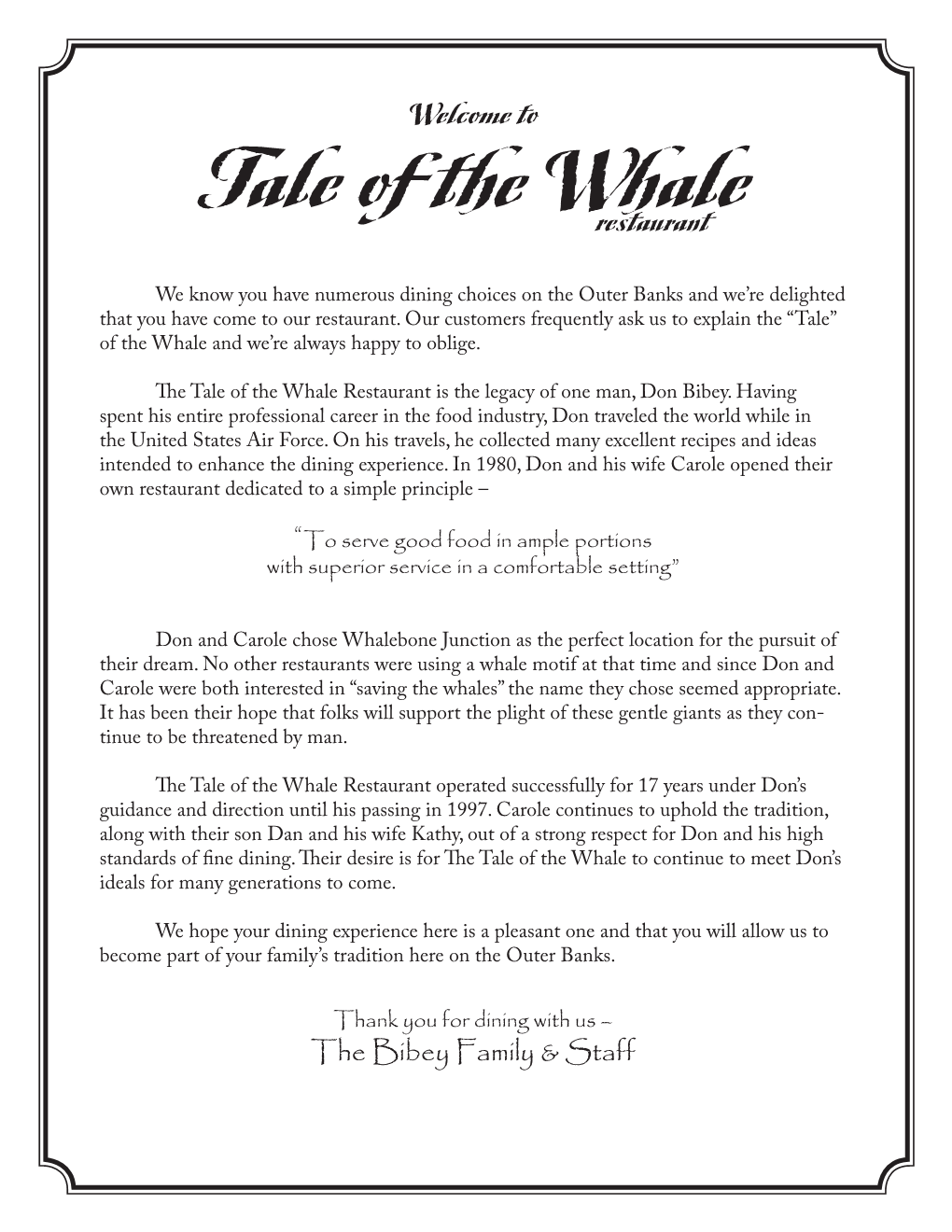 Tale of the Whale Restaurant