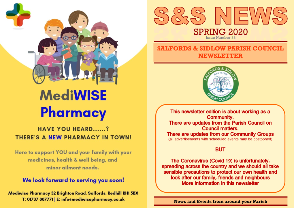 SPRING 2020 Issue Number 33 SALFORDS & SIDLOW PARISH COUNCIL NEWSLETTER