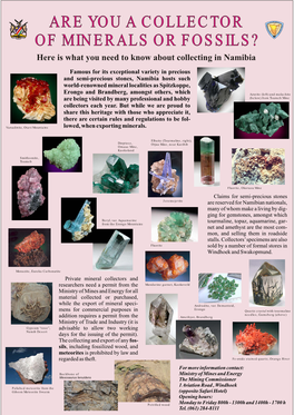 Mineral Collectors and Researchers Need a Permit from the Mandarine Garnet, Kaokoveld Ministry of Mines and Energy for All Material Collected Or Purchased
