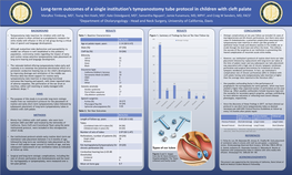 Long-Term Outcomes of a Single Institution's Tympanostomy Tube