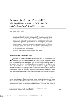 Between Scylla and Charybdis? Irish Republicans Between the British Empire and the Early French Republic, 1792–1794