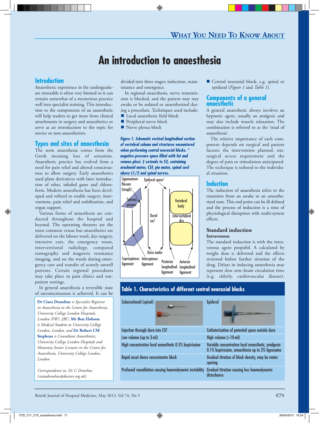 An Introduction to Anaesthesia