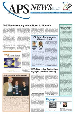 Highlights APS March Meeting Heads North to Montréal