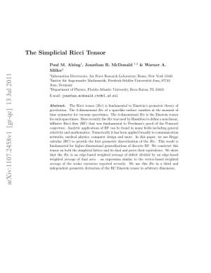 The Simplicial Ricci Tensor 2