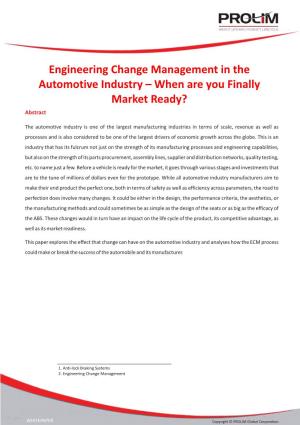 Engineering Change Management in Automotive Industry