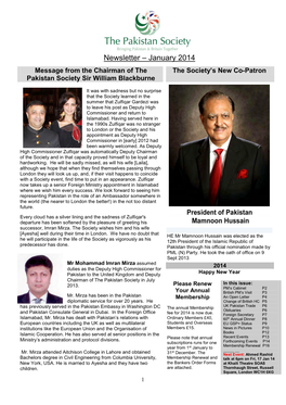 The Pakistan Society Newsletter January 2008
