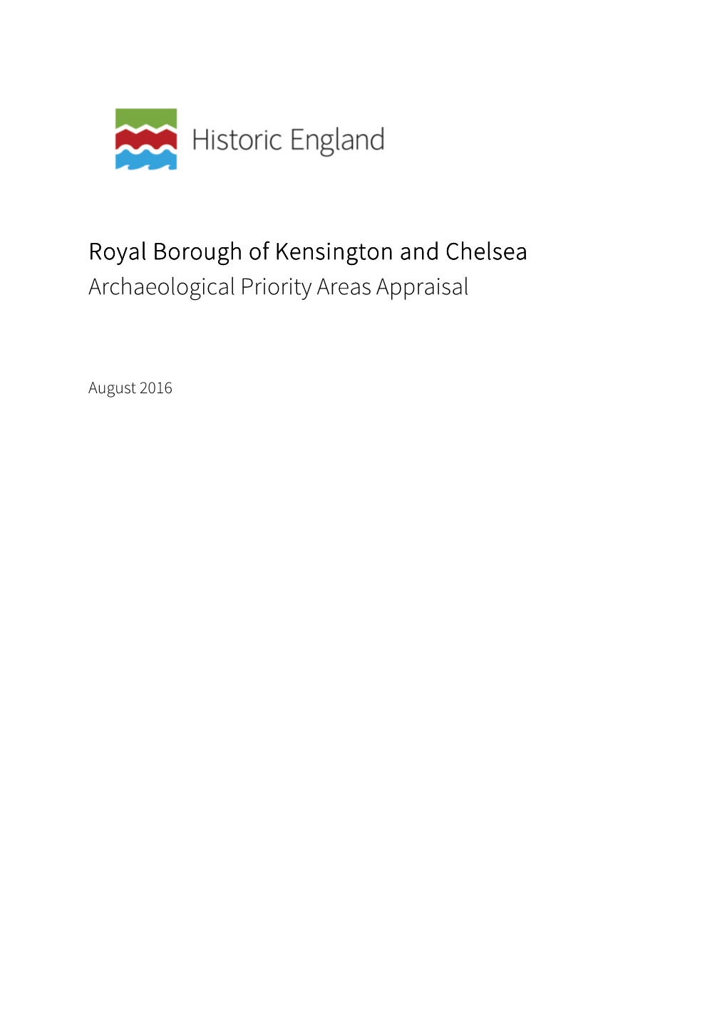 Kensington and Chelsea Archaeological Priority Areas Appraisal