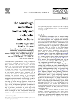 The Sourdough Microflora: Biodiversity and Metabolic Interactions