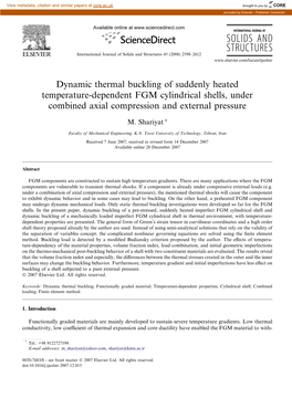 Dynamic Thermal Buckling of Suddenly Heated Temperature-Dependent FGM Cylindrical Shells, Under Combined Axial Compression and External Pressure