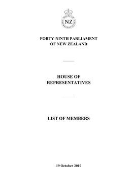 List of Members 49Th Parliament Va347169 Va353109