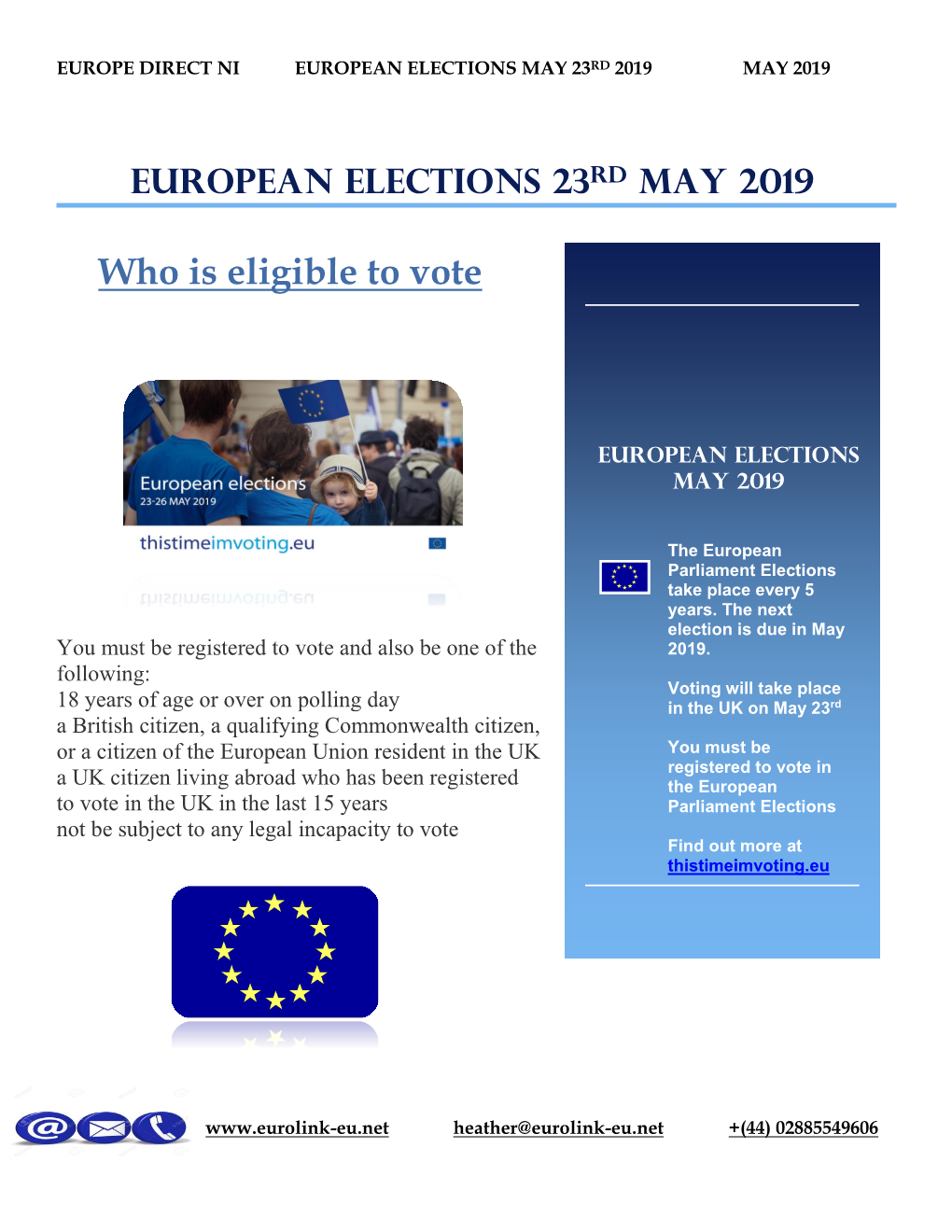 European Elections 23Rd May 2019