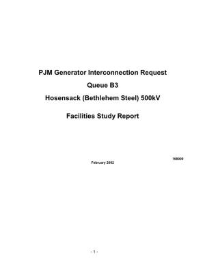 PJM Generator Interconnection Request Queue B3 Hosensack (Bethlehem Steel) 500Kv Facilities Study Report