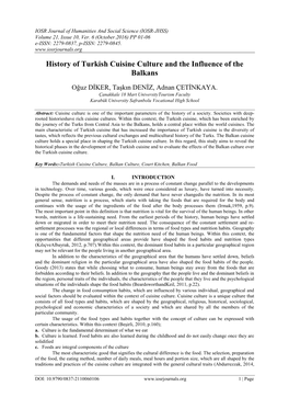 History of Turkish Cuisine Culture and the Influence of the Balkans